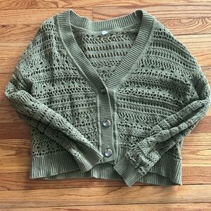 100% cotton Knit Button-Up Cardigan